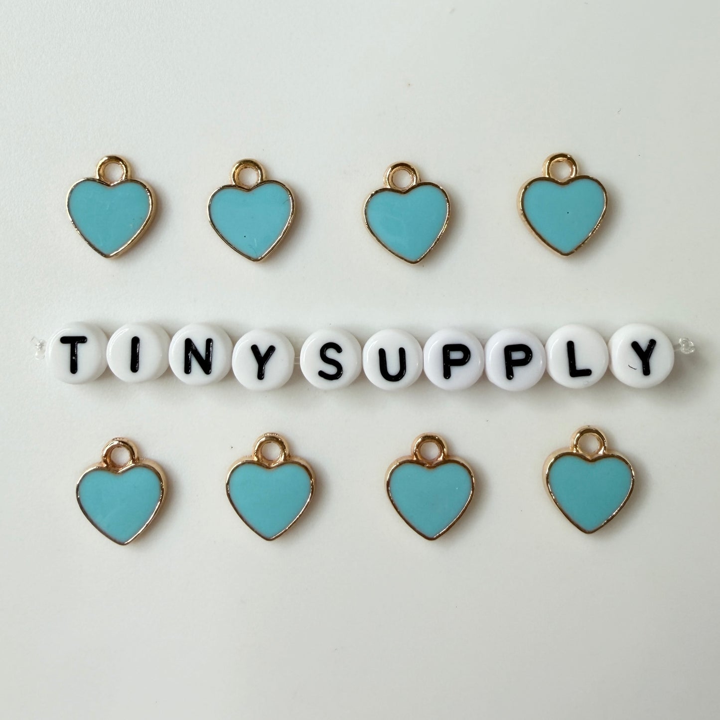 12MM Gold Plated Enamel Heart Charms (Multiple Colors)
