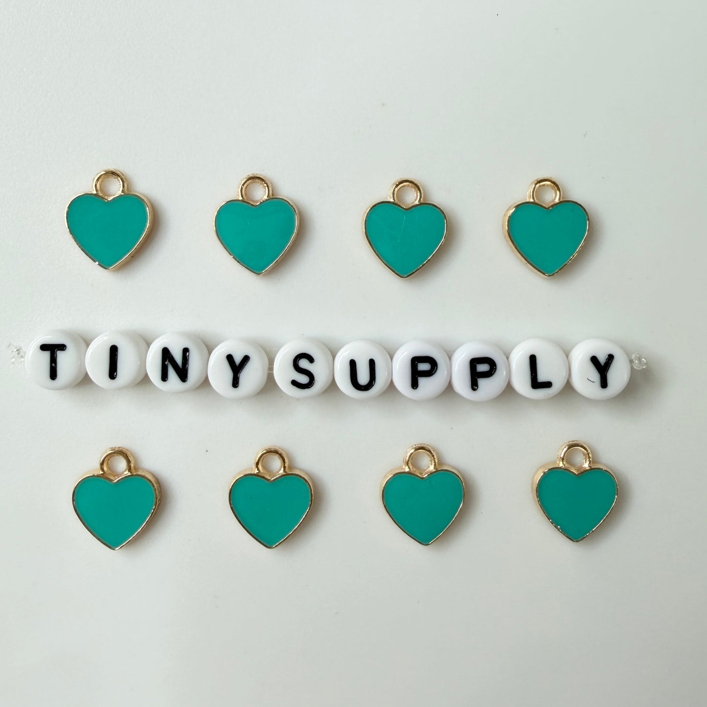 12MM Gold Plated Enamel Heart Charms (Multiple Colors)