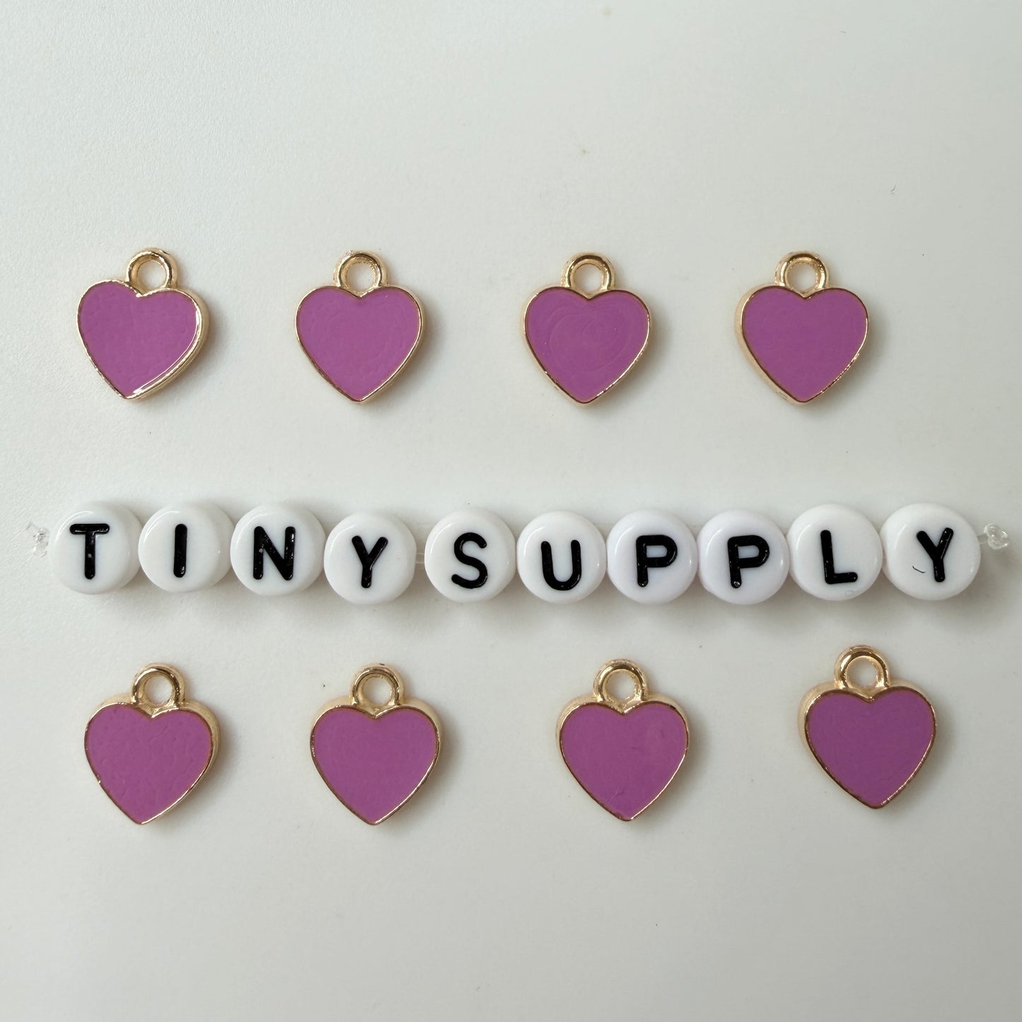 12MM Gold Plated Enamel Heart Charms (Multiple Colors)