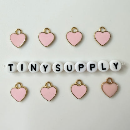 12MM Gold Plated Enamel Heart Charms (Multiple Colors)
