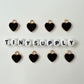 12MM Gold Plated Enamel Heart Charms (Multiple Colors)
