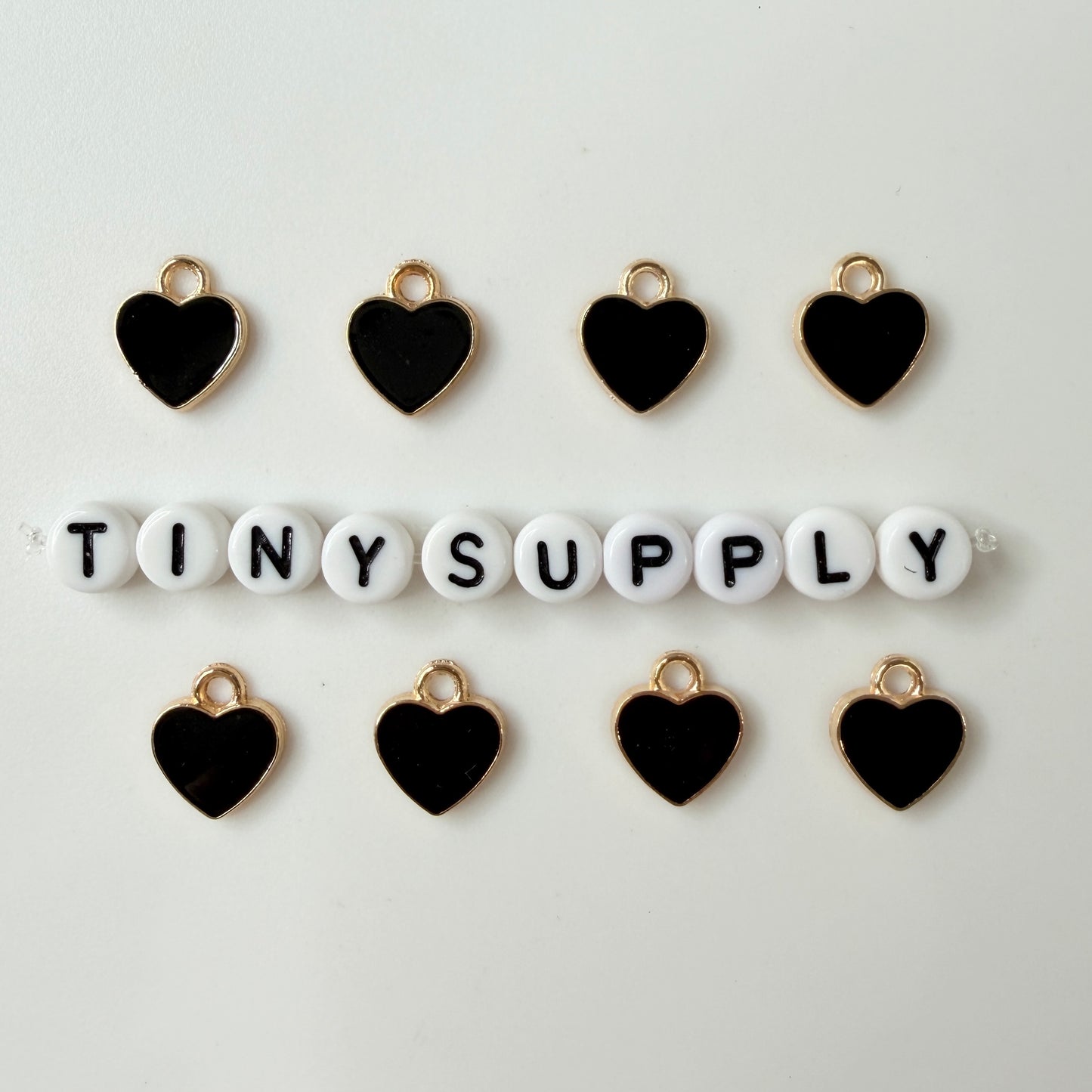 12MM Gold Plated Enamel Heart Charms (Multiple Colors)