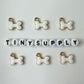 Black and White Dog Bone Enamel Charm (11.5mm x 13mm)