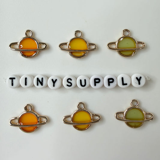 14.5MM Resin Filled Moon Planet Space Charms (Green, Orange, Yellow, Salmon)