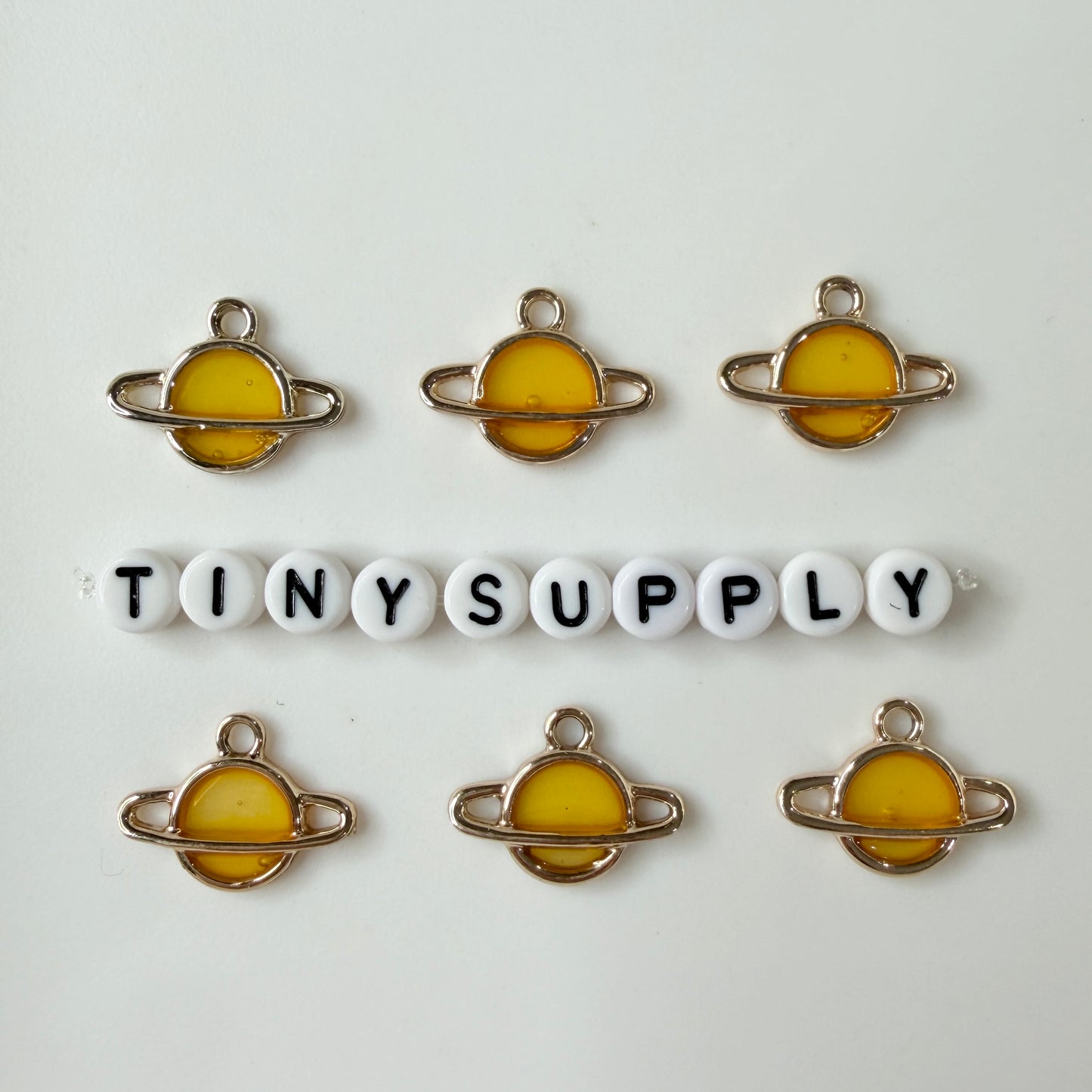 14.5MM Resin Filled Moon Planet Space Charms (Green, Orange, Yellow, Salmon)