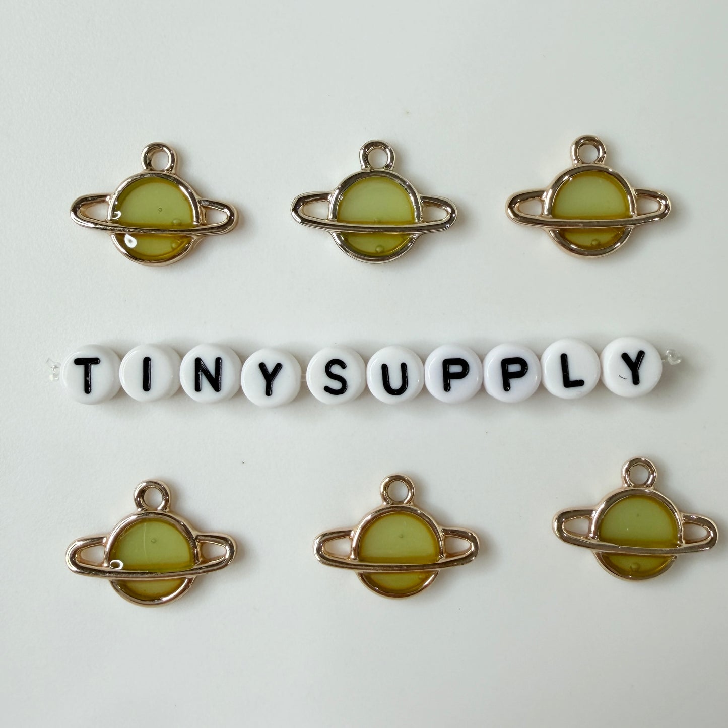 14.5MM Resin Filled Moon Planet Space Charms (Green, Orange, Yellow, Salmon)
