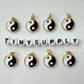14MM Yin Yang Love Heart Gold Charm