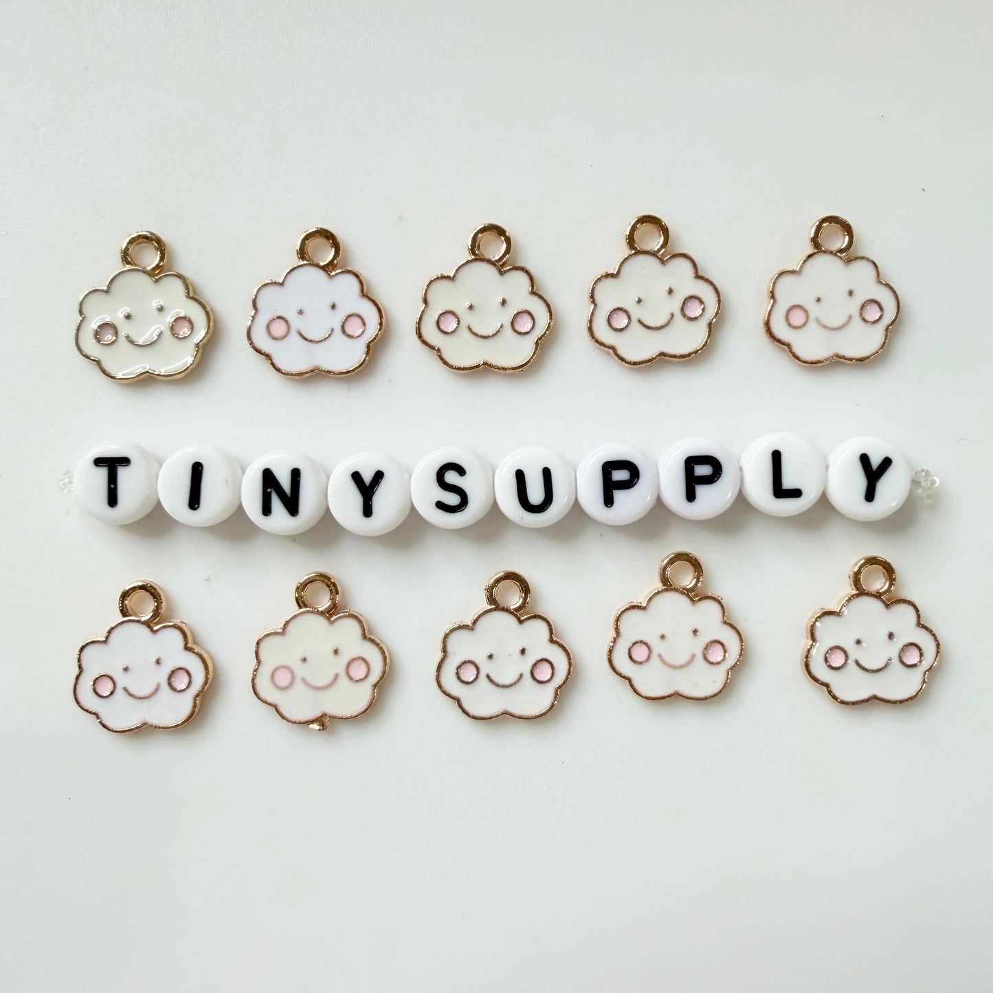 Happy Cloud Enamel Zinc Alloy Charm (13mm x 12mm, Hole: 1.9mm)