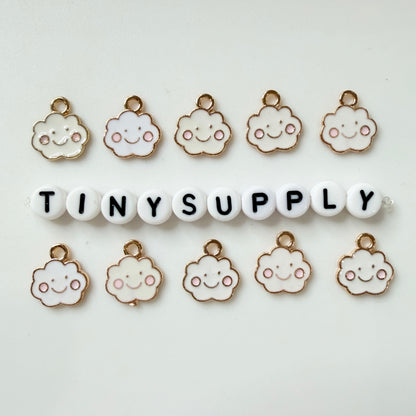 Happy Cloud Enamel Zinc Alloy Charm (13mm x 12mm, Hole: 1.9mm)