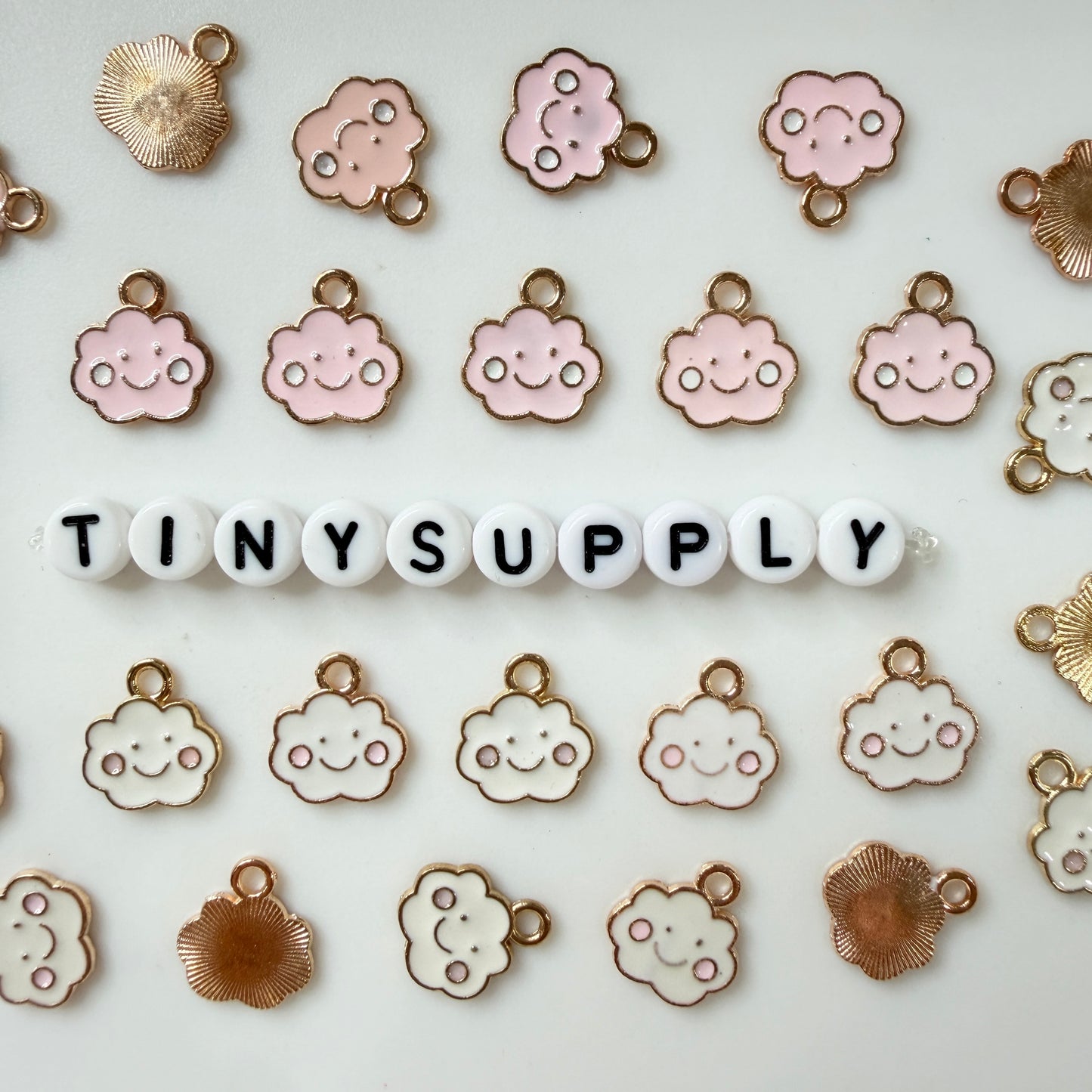 Happy Cloud Enamel Zinc Alloy Charm (13mm x 12mm, Hole: 1.9mm)