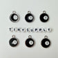 Black Eight Ball Enamel Charm, Billiard Themed (16mm x 20mm)