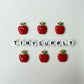 Red Apple Charms (15mm x 12mm x 3mm, Hole: 0.9mm)