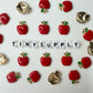 Red Apple Charms (15mm x 12mm x 3mm, Hole: 0.9mm)