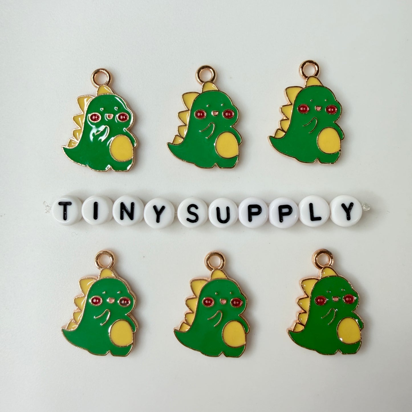 Green Dinosaur Enamel Zinc Alloy Charm (24mm x 17mm)