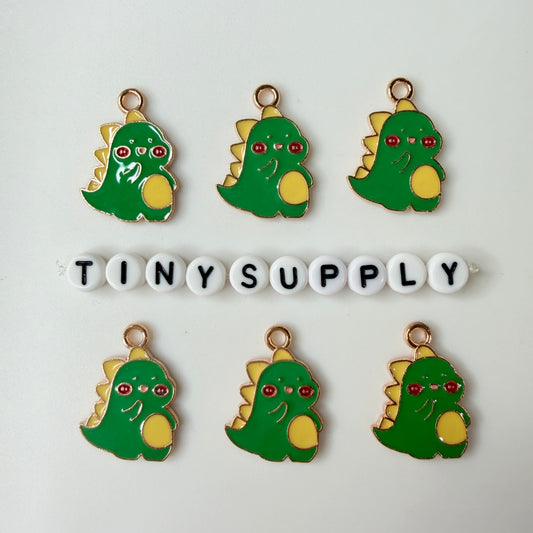 Green Dinosaur Enamel Zinc Alloy Charm (24mm x 17mm)