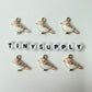 Pink/Purple Bird Alloy Enamel Charm (15.5mm x 19.5mm x 3mm, Hole: 2mm)
