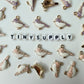 Pink/Purple Bird Alloy Enamel Charm (15.5mm x 19.5mm x 3mm, Hole: 2mm)
