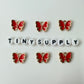Enamel Butterfly Oil Drop Style Pendant Charm (14mm x 16mm)