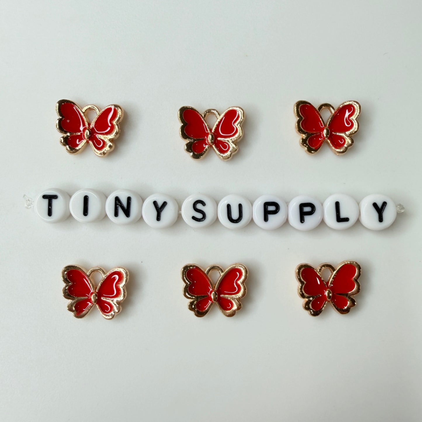 Enamel Butterfly Oil Drop Style Pendant Charm (14mm x 16mm)