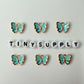 Enamel Butterfly Oil Drop Style Pendant Charm (14mm x 16mm)