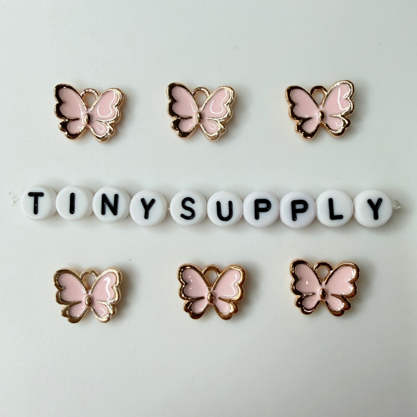Enamel Butterfly Oil Drop Style Pendant Charm (14mm x 16mm)