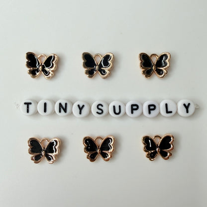 Enamel Butterfly Oil Drop Style Pendant Charm (14mm x 16mm)