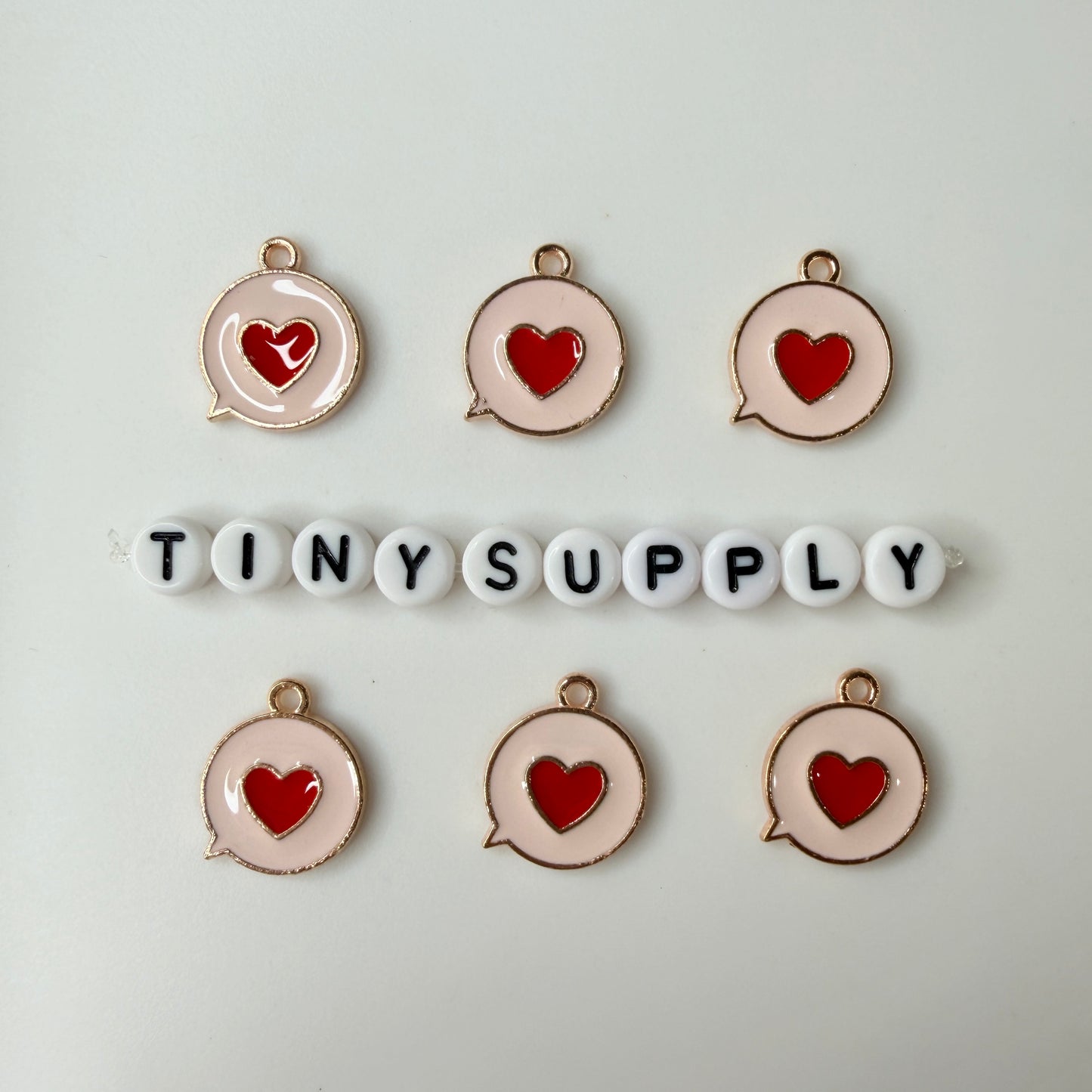 Speech Bubble Heart Enamel Zinc Alloy Charm (17mm x14mm, Hole: 1.7mm)