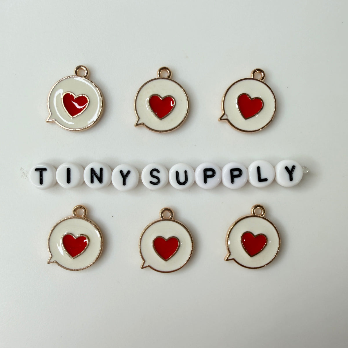 Speech Bubble Heart Enamel Zinc Alloy Charm (17mm x14mm, Hole: 1.7mm)