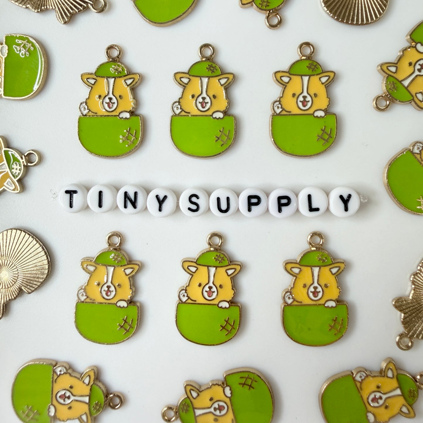 27MM Coconut Corgi Themed Enamel Charm