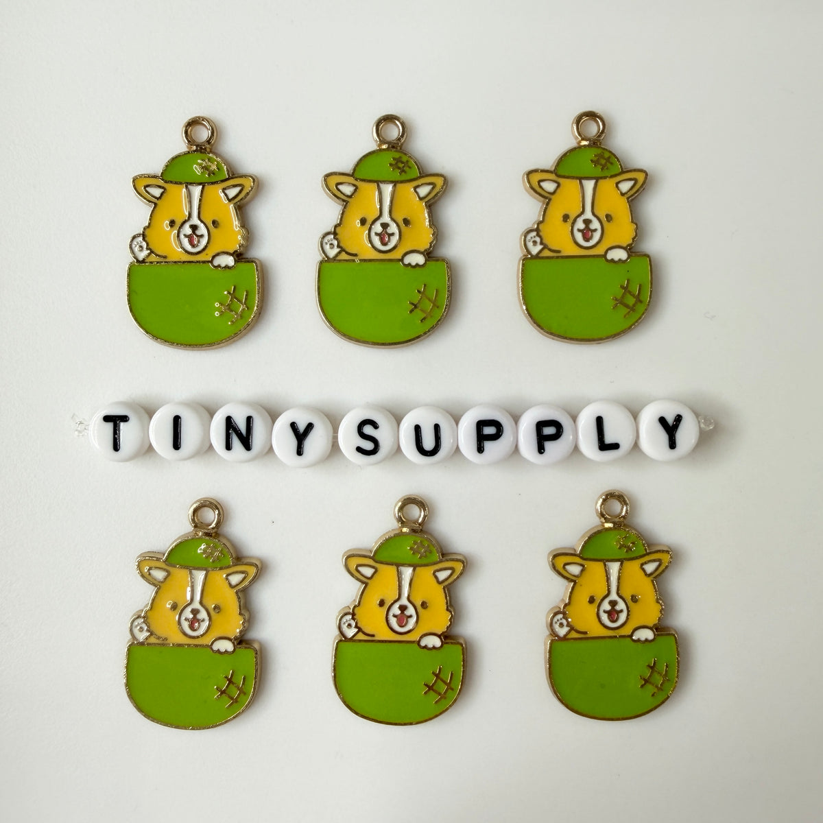 27MM Coconut Corgi Themed Enamel Charm