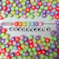 7MM Mixed Color Acrylic Flat Round Beads with White Hearts