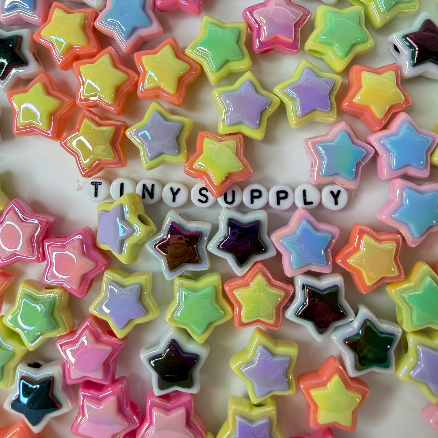 Chunky Two-Toned UV Plated Star Bead (18x10mm)