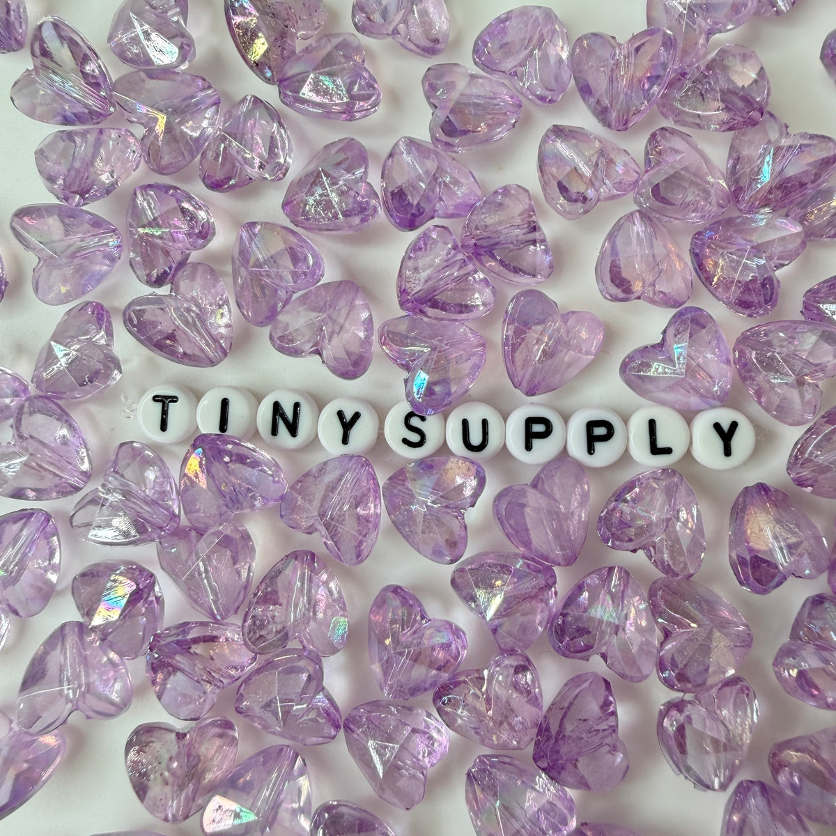 12MM AB Color Plated Purple Heart Acrylic Spacer Beads