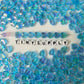 8MM Blue Transparent Acrylic Heart Spacer Beads with Vertical Hole