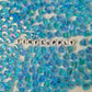 8MM Blue Transparent Acrylic Heart Spacer Beads with Vertical Hole