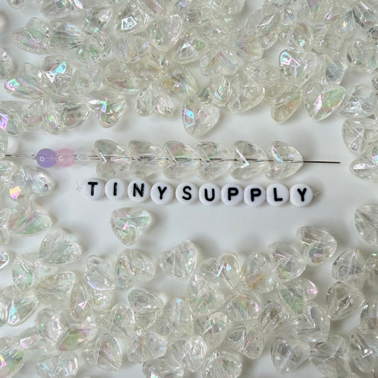 12MM AB Color Plated Clear Heart Acrylic Spacer Beads