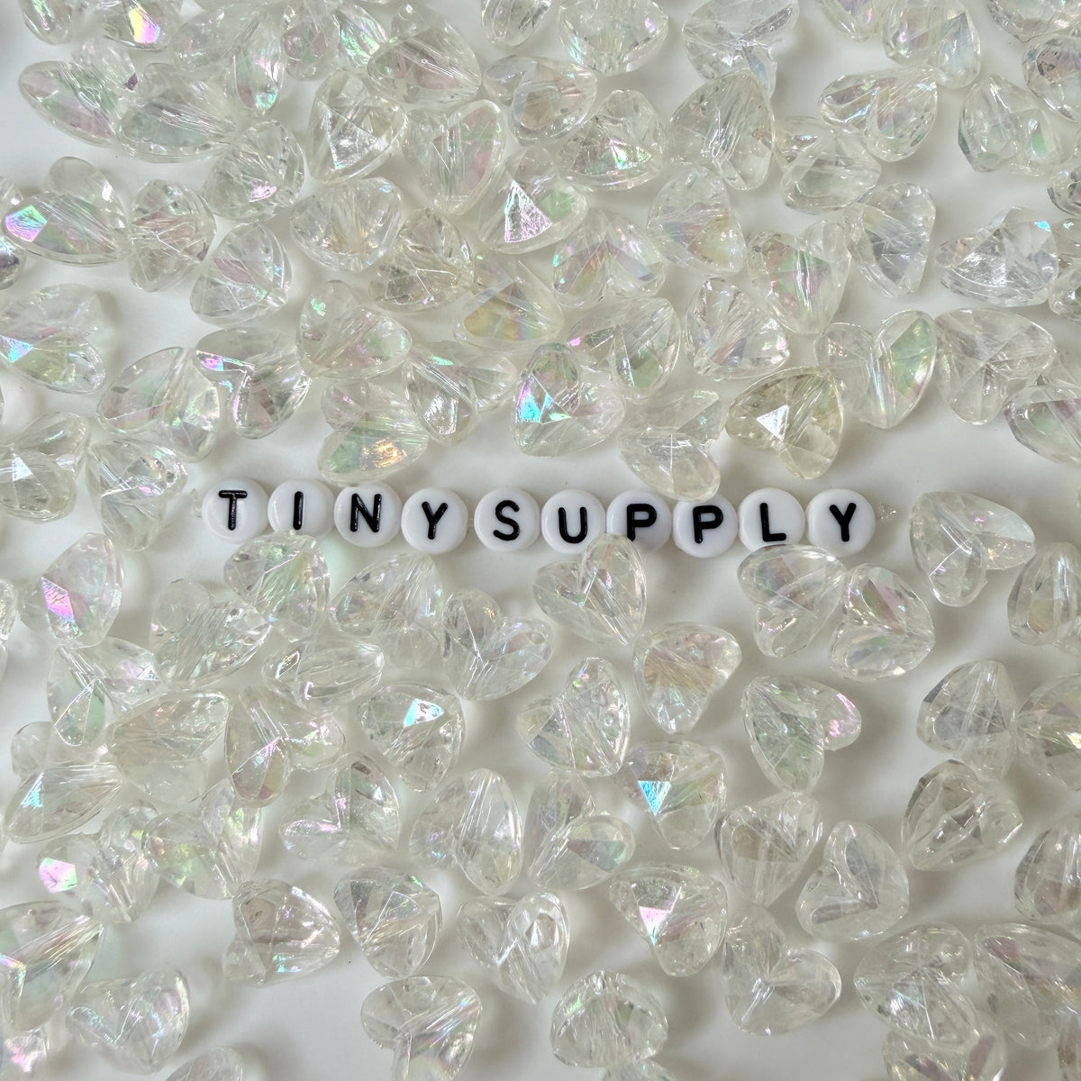 12MM AB Color Plated Clear Heart Acrylic Spacer Beads