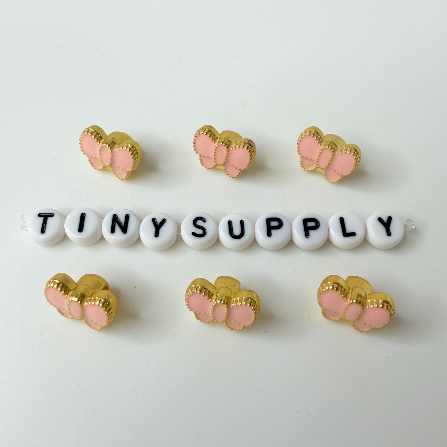 Pink Puffy Bow Alloy Charms