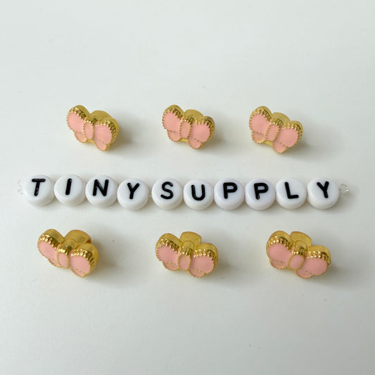 Pink Puffy Bow Alloy Charms