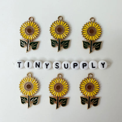 Bright Sunflower Themed Enamel Charm