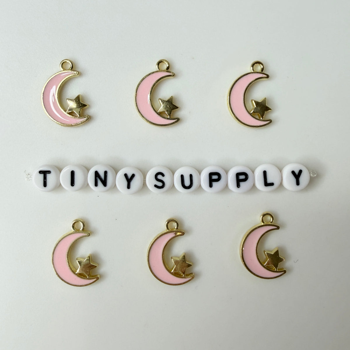 17MM Enamel Moon with Gold Star Charm