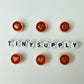 10MM Gold Heart Enamel Filled Flat Round Charm