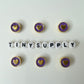 10MM Gold Heart Enamel Filled Flat Round Charm