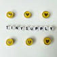 10MM Gold Heart Enamel Filled Flat Round Charm