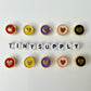 10MM Gold Heart Enamel Filled Flat Round Charm
