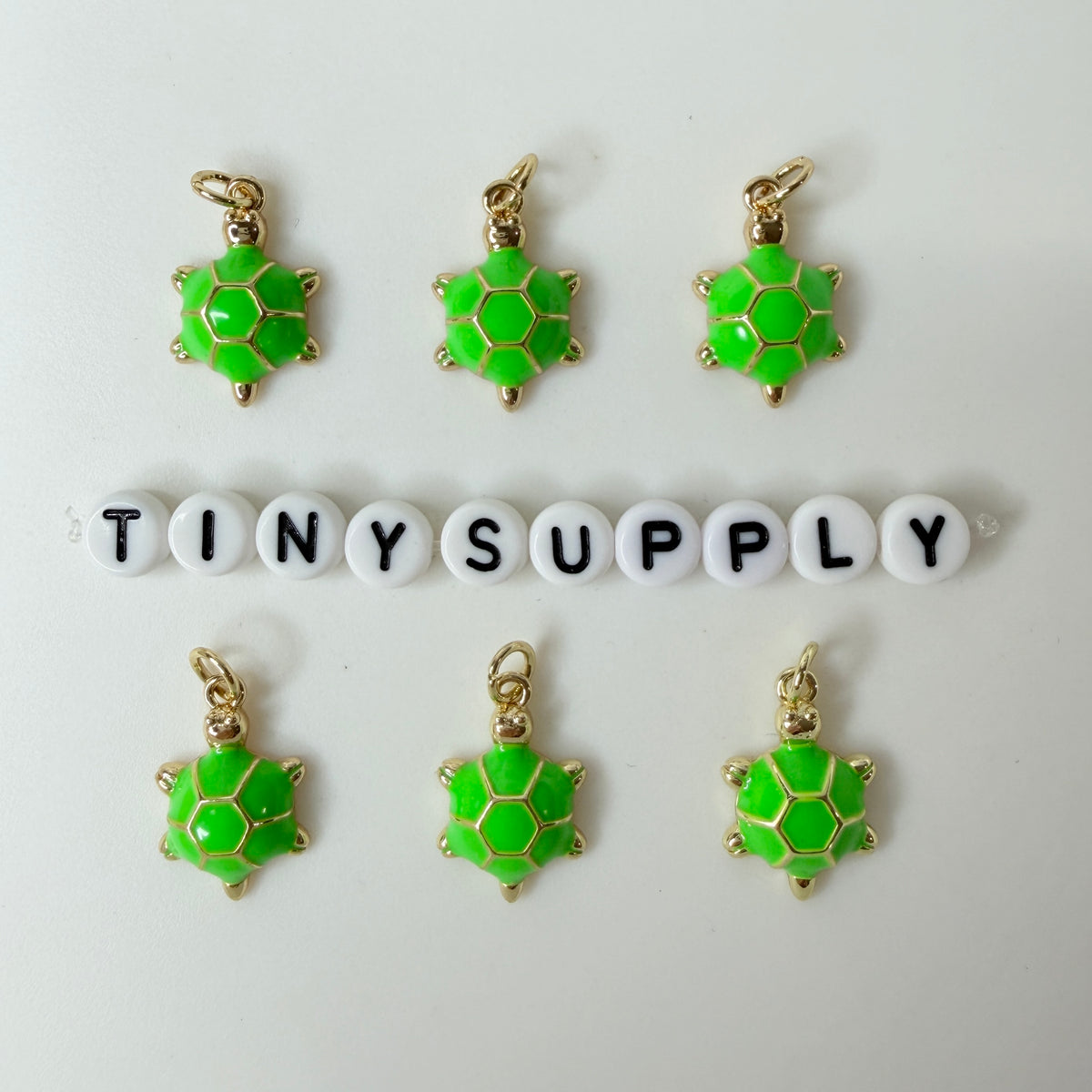 19MM Gold Plated Turtle Charm with Colored Enamel Shell