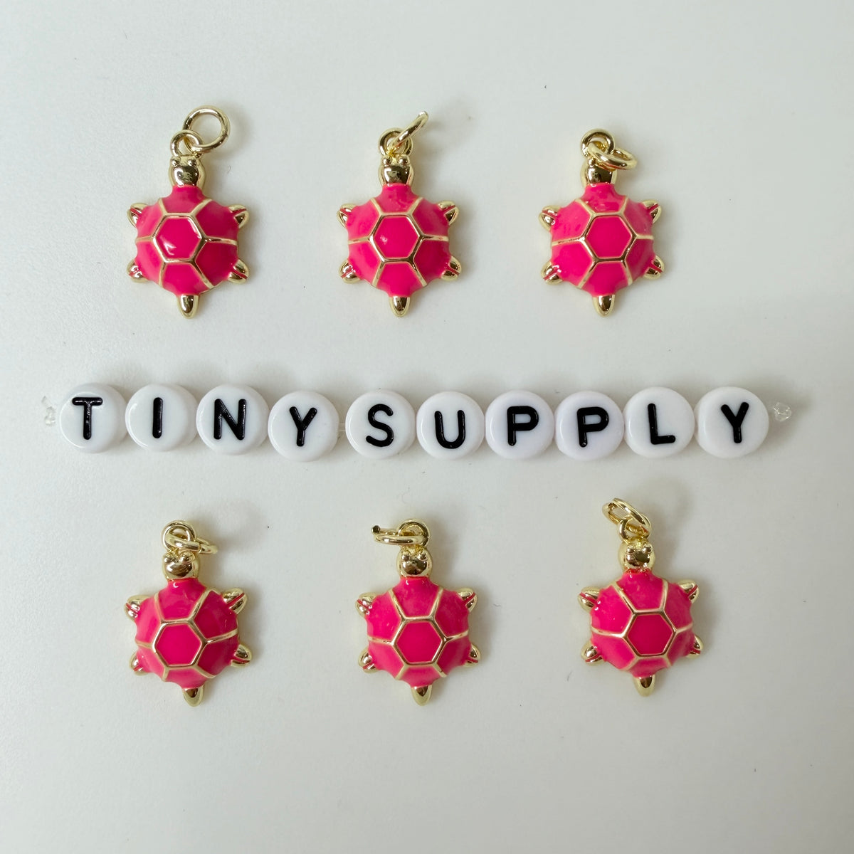 19MM Gold Plated Turtle Charm with Colored Enamel Shell