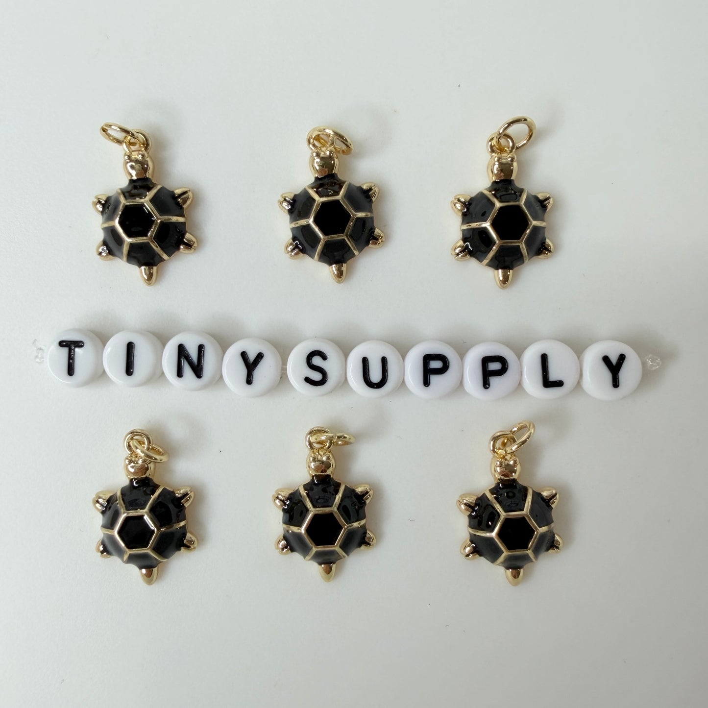 19MM Gold Plated Turtle Charm with Colored Enamel Shell
