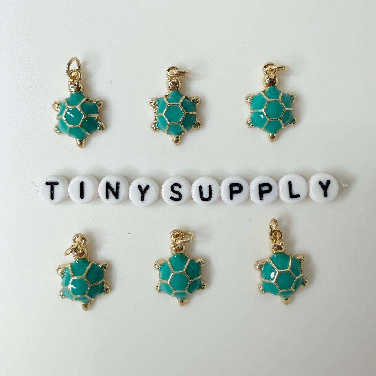 19MM Gold Plated Turtle Charm with Colored Enamel Shell