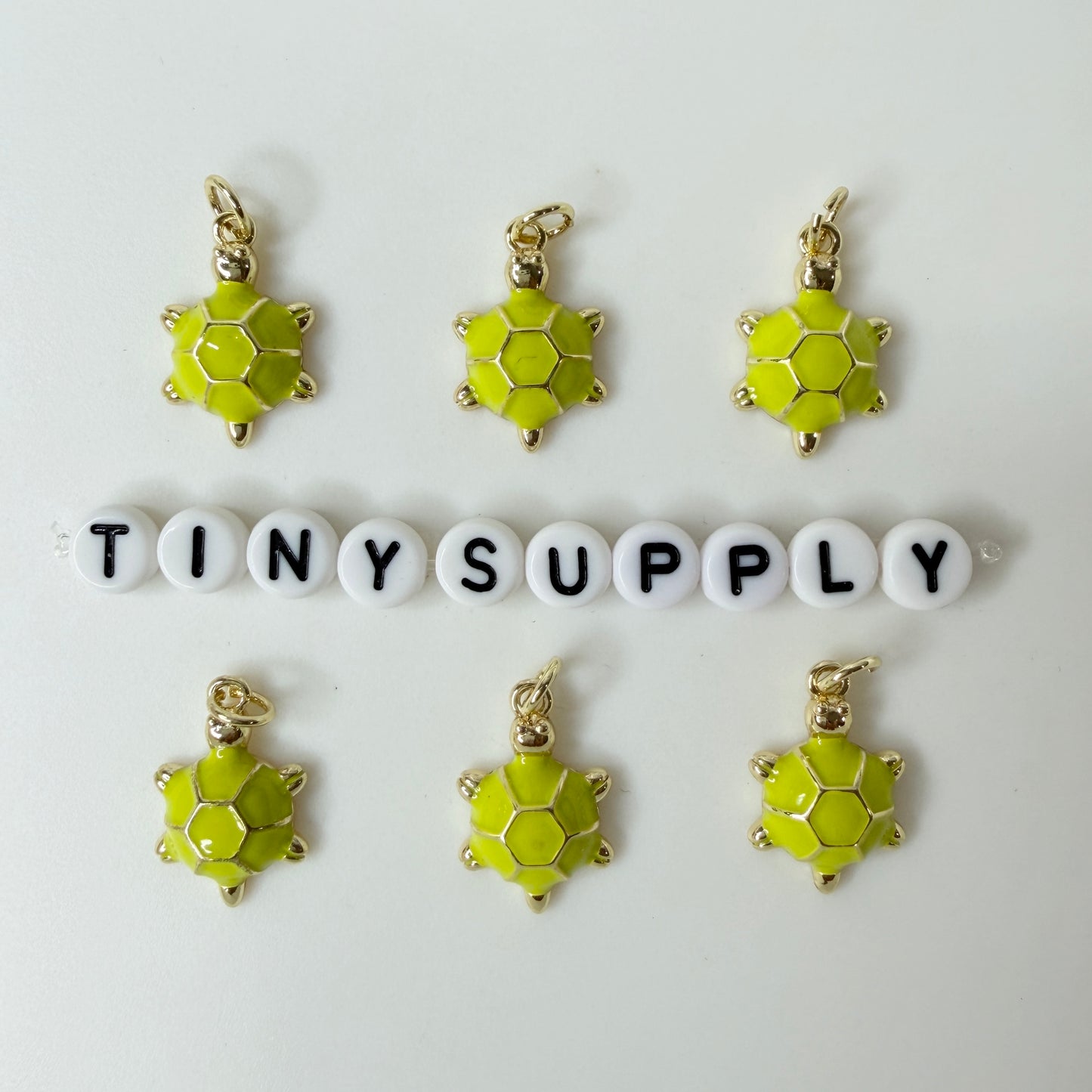 19MM Gold Plated Turtle Charm with Colored Enamel Shell